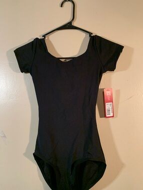 Capezio Black Short Sleeve Women's Leotard TB133 XS Dance Ballet Gymnastics